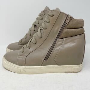 Joe Boxer Beige Demie Faux Leather Hidden Wedge High Tops Womens Size 10